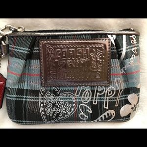 Coach tartan poppy wristlet. Excellent condition